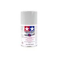 A 100ml can of Tamiya AS-2 Light Grey Aircraft Series spray paint against a white background.