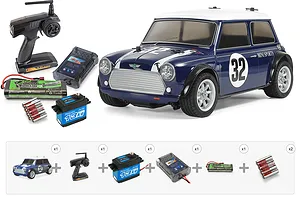 Tamiya MB-01 Mini Cooper Racing RC Touring Car Kit - Essentials Builders Bundle image 136357