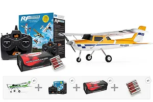 FMS RC Plane Ranger EP V2 Reflex V3 1.2m Yellow - Learn To Fly Bundle image 137096