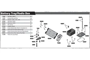 Radio Tray, Servo Horn & Battery Mount