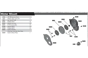 Motor Mount & Spur Gear Assembly