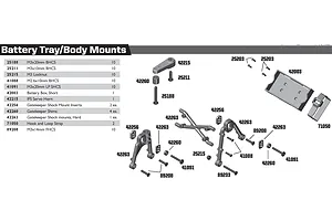 Battery Tray, Servo Horn & Body Mounts