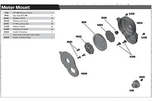 Motor Mount & Spur Gear Assembly