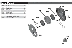 Motor Mount & Spur Gear Assembly