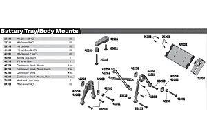 Battery Tray, Servo Horn & Body Mounts