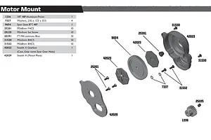Motor Mount & Spur Gear Assembly