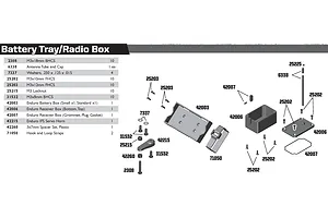 Radio Tray, Servo Horn & Battery Mount