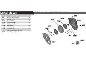 Motor Mount & Spur Gear Assembly