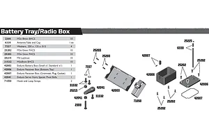 Radio Tray, Servo Horn & Battery Mount