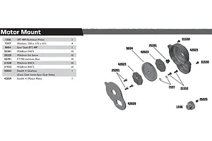Motor Mount & Spur Gear Assembly