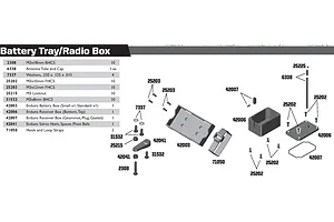 Radio Tray, Servo Horn & Battery Mount