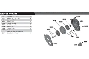 Motor Mount & Spur Gear Assembly