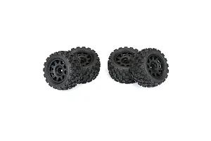 Pro-Line 1.85" Badlands MX Tyres on Black Raid Rims 4Pcs image 100250