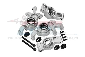 GPM Aluminium Front Steering Hubs &amp; Rear Hubs with Oversized Bearings Set - Silver
