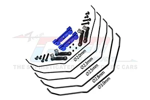 GPM Aluminium Front & Rear Sway Bar Set with Mount Set - Blue image 100821