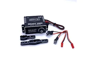 Reefs RC Aluminium BEAST 2000 1/5 Scale 144kg 16.8V Direct Power Brushless Metal Gear Servo with 15T Horns - Black image 100860