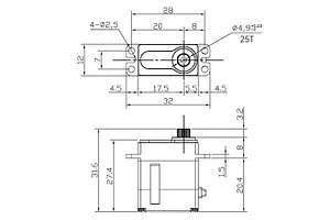 Reefs RC Aluminium 179 Smart Micro 13kg 8.4V Brushless Metal Gear Servo/Winch - Black image 100885