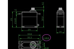 Reefs RC Aluminium RAW100 Mini 7.4kg 8.4V Coreless Metal Gear Servo - Silver image 100895