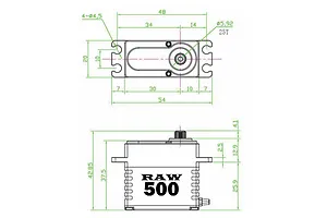 Reefs RC Brass RAW500 Standard 41kg Brushless Metal Gear Servo - Brass image 100904