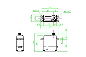 Reefs RC Brass 99MICRO Micro 8.3kg 8.4V Coreless Metal Gear Servo - Brass image 100914