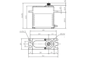 Reefs RC Brass TRIPLE7 Standard 56kg 14V Brushless Metal Gear Servo - Brass image 100919