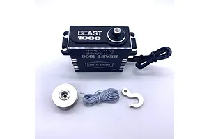 Reefs RC Aluminium BEAST 1000 1/5 Scale 77kg 8.4V Brushless Metal Gear Winch Servo with Spool - Black image 100953