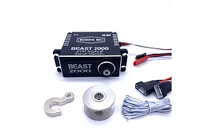 Reefs RC Aluminium BEAST 2000 1/5 Scale 144kg 16.8V Direct Power Brushless Metal Gear Winch Servo with Spool - Black image 100954