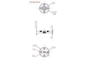 Reefs RC Aluminium 25T Round Servo Horn - Silver image 100979