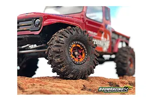 Boom Racing 1.9" Aggressor Gekko Red Crawling Tyres with 2 Stage Soft/Open Foam Inserts 2Pcs image 101330