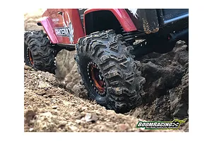 Boom Racing 1.9" Aggressor Gekko Red Crawling Tyres with 2 Stage Soft/Open Foam Inserts 2Pcs image 101331