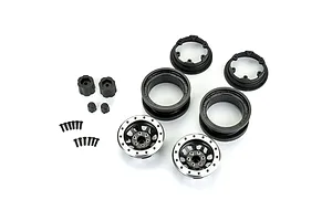 Pro-Line 2.9" Steelies Dual Off Set RIms 2Pcs - Silver/Black image 101455