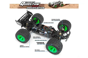 Maverick Quantum XT Flux RC Stadium Truck Electric Brushless 4WD 1/10 Scale RTR - Silver/Green image 101739