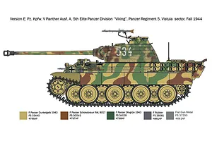 Italeri 1/72 Pz.Kpfw. V Panther Ausf. A Tank Scaled Plastic Model Kit image 101760