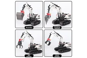 Huina 1594-W RC Excavator Electric Tracked 1/14 Scale RTR - White image 102782