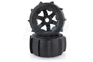 Rovan 4.7/5.5" Baja 5B Rear Sand Buster Tyres on Black Rims - Beadlocked Wheels 2Pcs image 10295