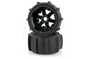 Rovan 4.7/5.5" Baja 5B Rear Sand Buster Tyres on Black Rims - Beadlocked Wheels 2Pcs image 10296