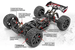 HPI Vorza Flux RC Truggy Electric Brushless 1/8 Scale RTR - Red image 103022
