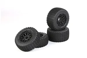 Rovan 4.7/5.5" Baja 5B Dirt Buster Tyres on Black Mesh Rims 4Pcs - Beadlocked Wheels image 104255