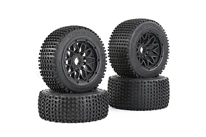 Rovan 4.7/5.5" Baja 5B Dirt Buster Tyres on Black Mesh Rims 4Pcs - Beadlocked Wheels image 104256