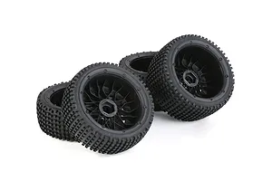 Rovan 4.7/5.5" Baja 5B Dirt Buster Tyres on Black Mesh Rims 4Pcs - Beadlocked Wheels image 104258