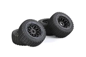 Rovan 4.7/5.5" Baja 5B Dirt Buster Tyres on Black Mesh Rims 4Pcs - Beadlocked Wheels image 104259