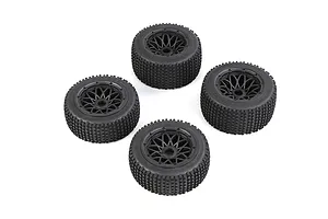 Rovan 4.7/5.5" Baja 5B Dirt Buster Tyres on Black Mesh Rims 4Pcs - Beadlocked Wheels image 104261