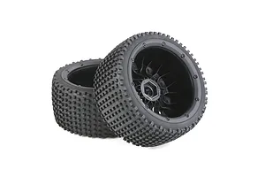Rovan 4.7/5.5" Baja 5B Rear Dirt Buster Tyres on Black Mesh Rims 2Pcs - Beadlocked Wheels image 104266