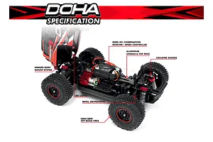 Maverick Doha RC Desert Truck Electric 4WD 1/20 Scale RTR - Red image 105081