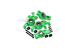 GPM Aluminium Front Steering Hubs and Rear Hubs with Larger Bearings Set - Green