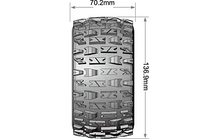Louise 1/10 MT-Pioneer (Soft) Tyres on (0&amp;quot;, 1/2&amp;quot; Offset) Black Rims with Hex Adapters - Glued Wheels 2Pcs image 5