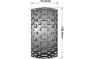 Louise 1/10 MT-Uphill (Soft) Tyres on (0&amp;quot;, 1/2&amp;quot; Offset) Black Rims with Hex Adapters - Glued Wheels 2Pcs image 5