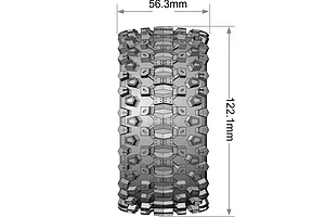 Louise 1/10 ST-Uphill (Soft) Tyres on (0&amp;quot;, 1/2&amp;quot; Offset) Black Rims with Hex Adapters - Glued Wheels 2Pcs image 5