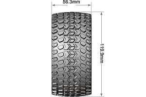 Louise 1/10 MT-Hummer (Soft) Tyres on (0&amp;quot;, 1/2&amp;quot; Offset) Black Rims with Hex Adapters - Glued Wheels 2Pcs image 5