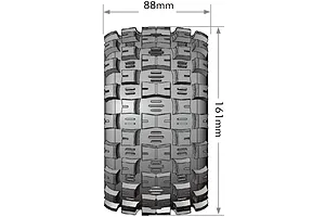 Louse 1/8 ST Mcross (Sport) Tyres on (0", 1/2" Offset) Black Rims - Glued Wheels 2Pcs image 106635